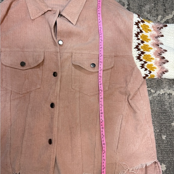 POL Pink Corduroy Jacket with Knit Sleeves - Picture 8 of 9